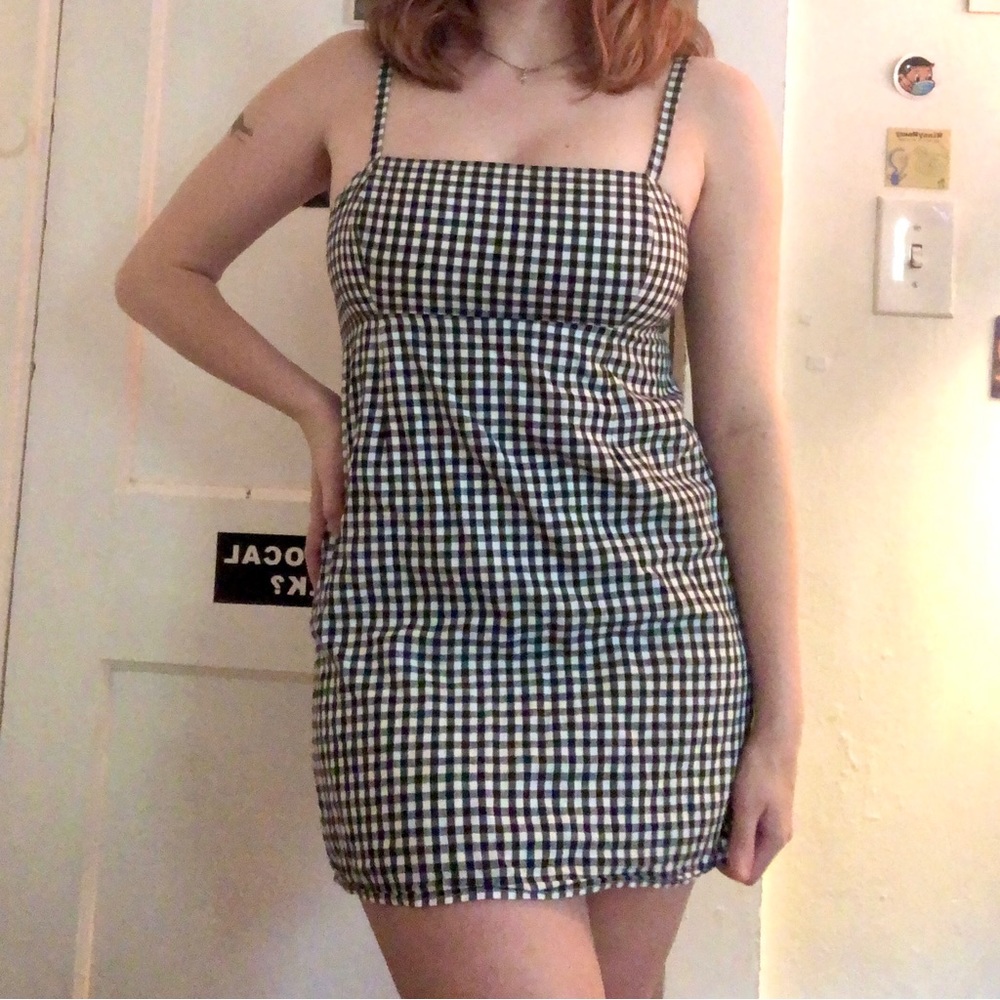 Gingham Little Black & White Mini Dress